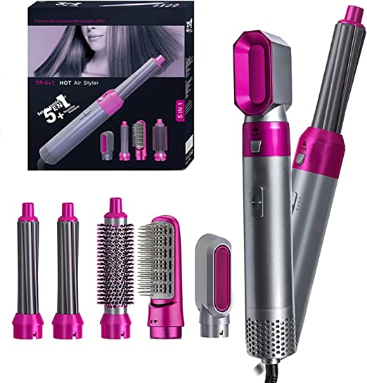 Photo 1 of Hair Dryer Brush 5 in 1, Negative Ion Straightener Hair Curler, Detachable Electric Hair Comb, Negative Ion Straightener Hair Curler, Hair Curling Wand Detachable Brush Kit(5PCS)
