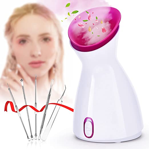 Photo 1 of Facial Steamer for Home, Warm Mist Humidifier Atomizer for Facial Pores Cleanse Clear Blackheads Acne Impurities Skin Cares Face Steamer for Facial Deep Cleaning, Bonus 5 Pcs Stainless Steel Skin Kit
