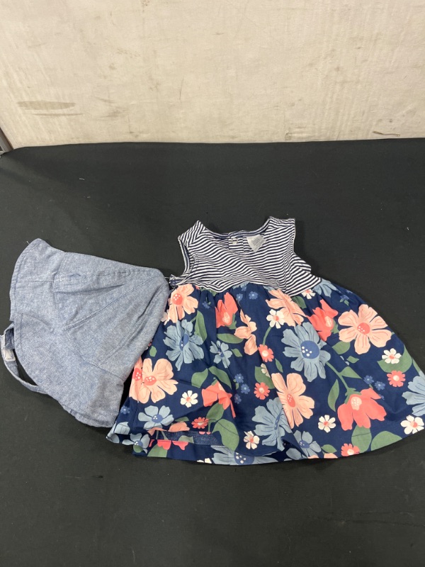Photo 2 of Carter's Just One You® Baby Girls' Floral Dress with Hat - Navy 3M