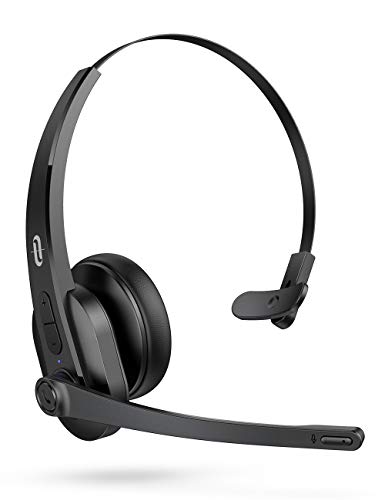 Photo 1 of TaoTronics Trucker Bluetooth Headset with Microphone, Wireless Cell Phone Headset Noise Cancelling Mic, On Ear Bluetooth Headphones Bluetooth 5.0 34H for Home Office Online Class PC Call Center Skype