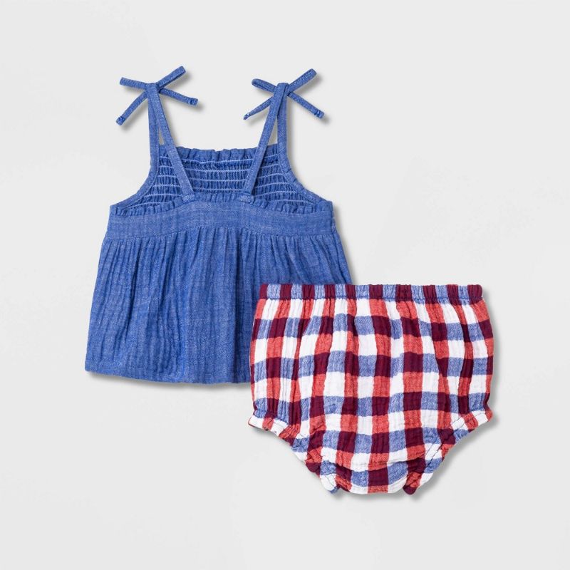 Photo 1 of Baby Girls' Gauze Smocking Top & Bottom Set - Cat & Jack™
3-6M