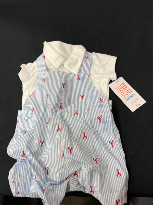 Photo 2 of Baby Boys' Lobster Striped Top & Bottom Set - Just One You® Made by Carter's Blue
3M