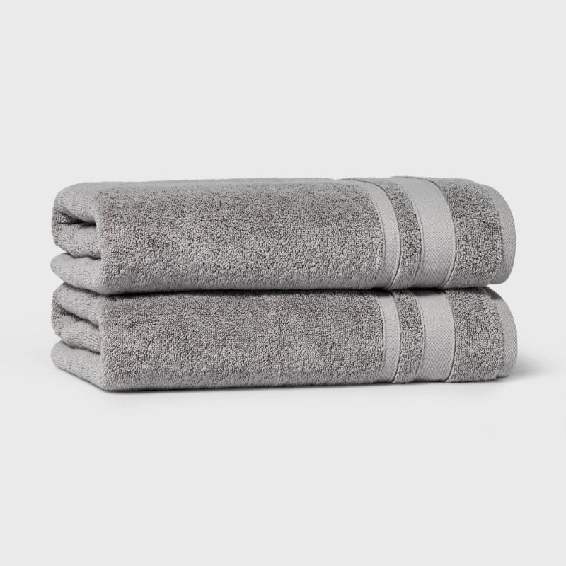 Photo 1 of 2pk Performance Bath Towel Set Gray - Threshold
