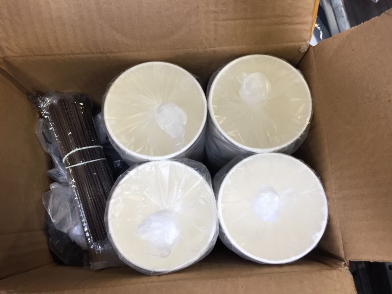 Photo 2 of ?12 Oz 80 Pack?Coffee Cups with Lids and Straws, Insulated Double Wall Paper Coffee Cups with Lids, Disposable Coffee Cups 12 Oz Coffee Cups with Lids To Go Coffee Cups with Lids Hot Cups with Lids