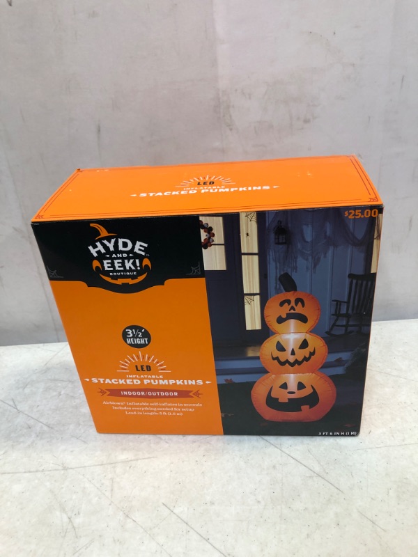 Photo 2 of 3.5' LED Stacked Pumpkins Inflatable Halloween Decoration - Hyde & EEK! Boutique™
