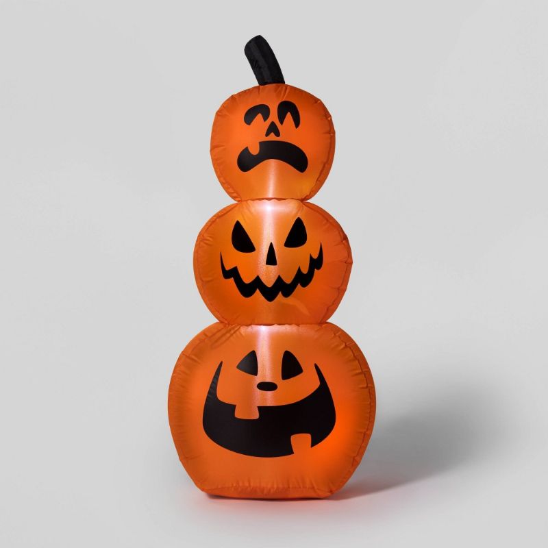 Photo 1 of 3.5' LED Stacked Pumpkins Inflatable Halloween Decoration - Hyde & EEK! Boutique™
