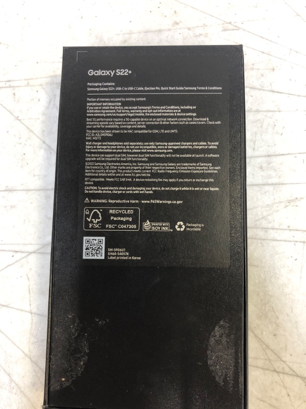 Photo 1 of SAMSUNG Galaxy S22+ Cell Phone,  Android Smartphone, 128GB, pink gold (open box, Needs to set up)