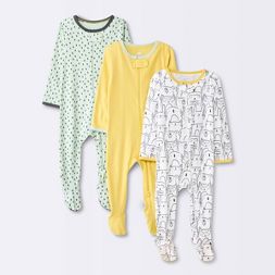 Photo 1 of Baby 3pk Modern Hues Tight Fit Zip-Up Sleep N' Play - Cloud Island Yellow