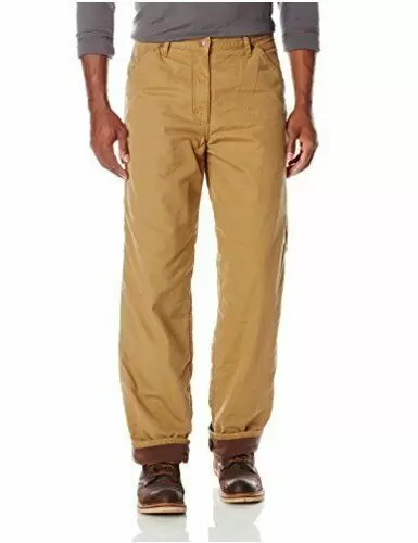 Photo 1 of  Wrangler Men's Authentics Fleece Lined Carpenter Pant, Autumn Khaki, 36W x 34L