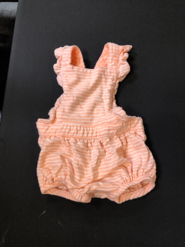 Photo 2 of Baby Girls' Textured Knit Romper - Cat & Jack™ Peach Orange  Size 0-3 Months 

