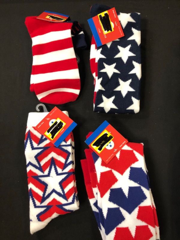 Photo 1 of 4 Pair Of 4 of July Socks Size 4-10 