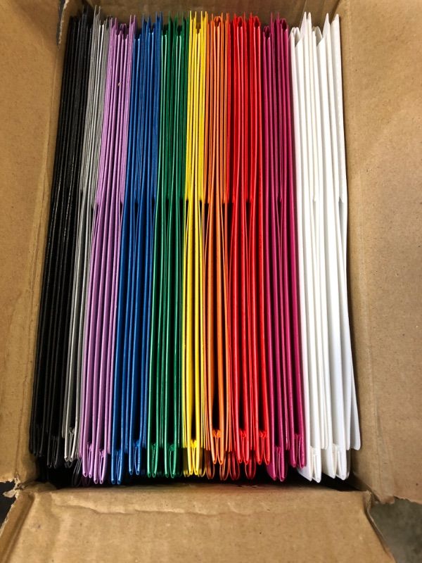 Photo 1 of multicolored folders with pockets (36 count)