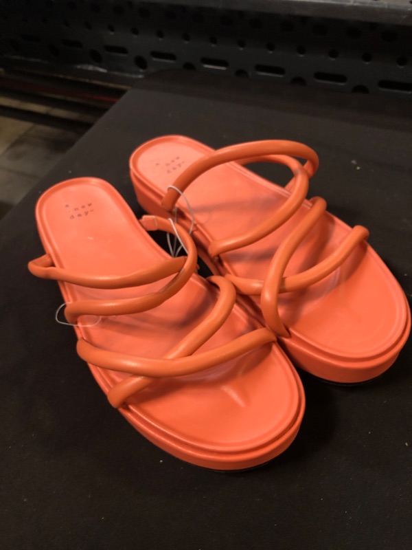 Photo 2 of A NEW DAY WOMENS STRAPPED SANDAL ORANGE SIZE 8