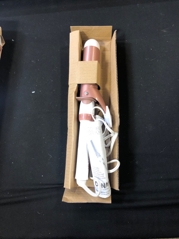 Photo 1 of Conair Double Ceramic Curling Iron; 1 1/2-Inch Curling Iron; White/Rose Gold