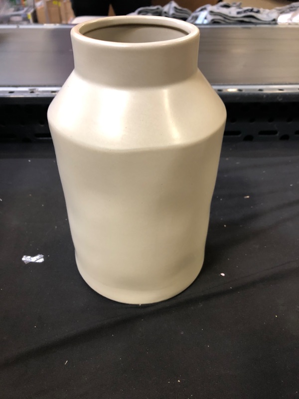 Photo 2 of 10" X 6" Carved Ceramic Vase Gray - Threshold™ Designed with Studio McGee
