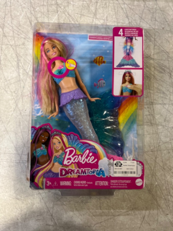 Photo 2 of Barbie Dreamtopia Twinkle Lights Mermaid Doll - BOX IS DAMAGED -