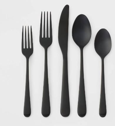 Photo 1 of 20pc Harrington Flatware Set Black - Threshold™

