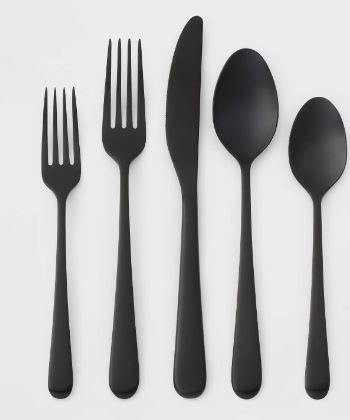 Photo 1 of 20pc Harrington Flatware Set Black - Threshold™

