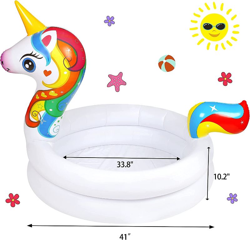 Photo 1 of 90shine Inflatable Unicorn Kiddie Baby Pool with 50pcs Pit Balls
