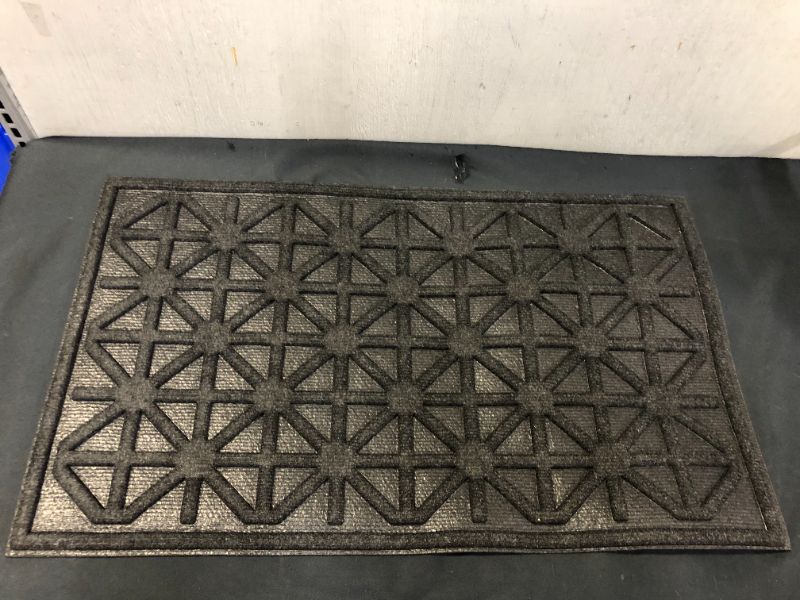 Photo 1 of 1'6"x2'6" Diamond Tufted Door Mat Dark Brown - Apache Mills

