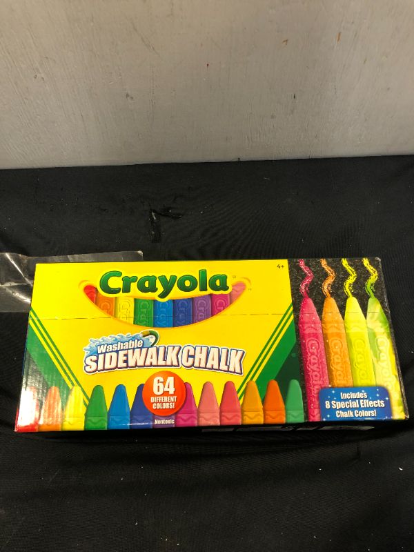 Photo 2 of Crayola CYO512064 Washable Sidewalk Chalk, 64 Count - Assorted

