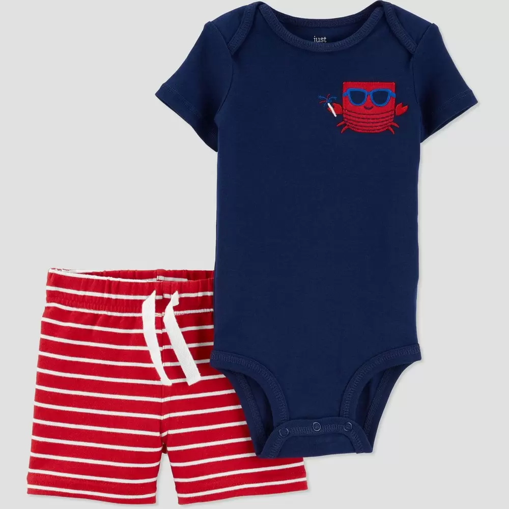 Photo 1 of Baby Boys' Crab 2pc Top & Bottom Set - Just One You made by carter's Red/  9M