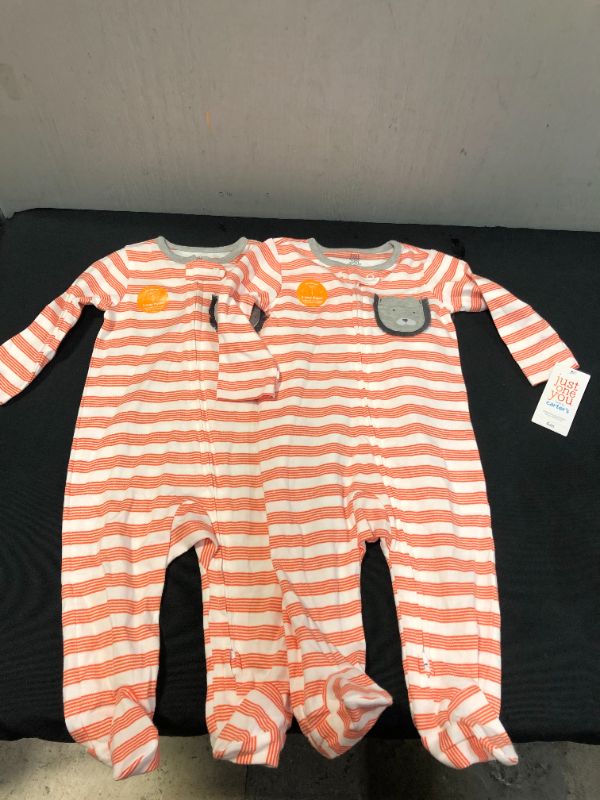 Photo 2 of Baby Boys' Striped Tiger Footed Pajamas - Just One You® Made by Carter's 6M 2PCS
