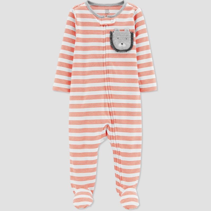 Photo 1 of Baby Boys' Striped Tiger Footed Pajamas - Just One You® Made by Carter's 6M 2PCS
