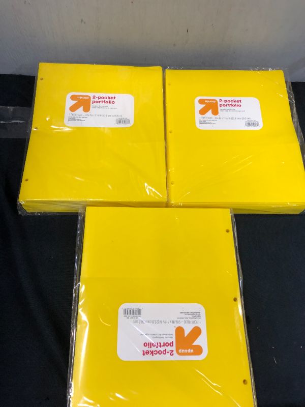 Photo 2 of 2 Pocket Plastic Folder Yellow - up&up 72 PACK (FACTORY SEALED)
