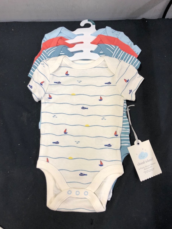 Photo 2 of Baby Boys' 4pk Sweet Seaside Short Sleeve Bodysuit - Cloud Island Blue 0-3M