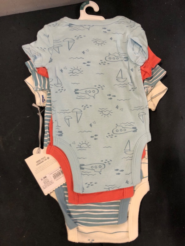 Photo 3 of Baby Boys' 4pk Sweet Seaside Short Sleeve Bodysuit - Cloud Island Blue 0-3M