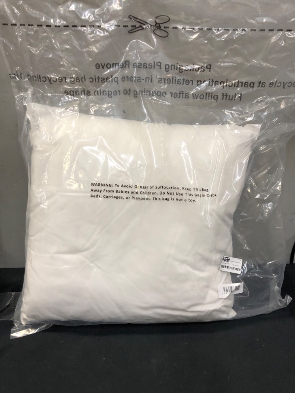 Photo 1 of 18"x18" Poly-Filled Square Pillow Insert White - Threshold---factory sealed