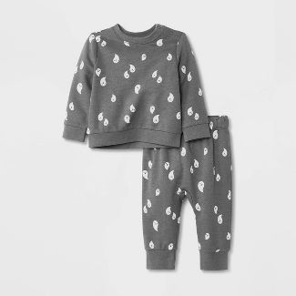 Photo 1 of Baby Boys' 3pc 'Ghost' Fleece Top & Bottom Set - Cat & Jack™ Gray--18M