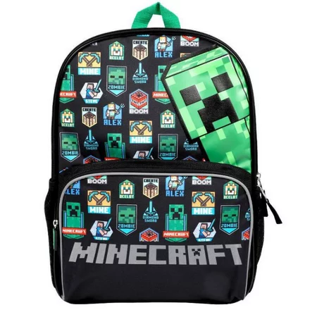 Photo 1 of Kids Minecraft 16 Backpack - Black Multi-Color