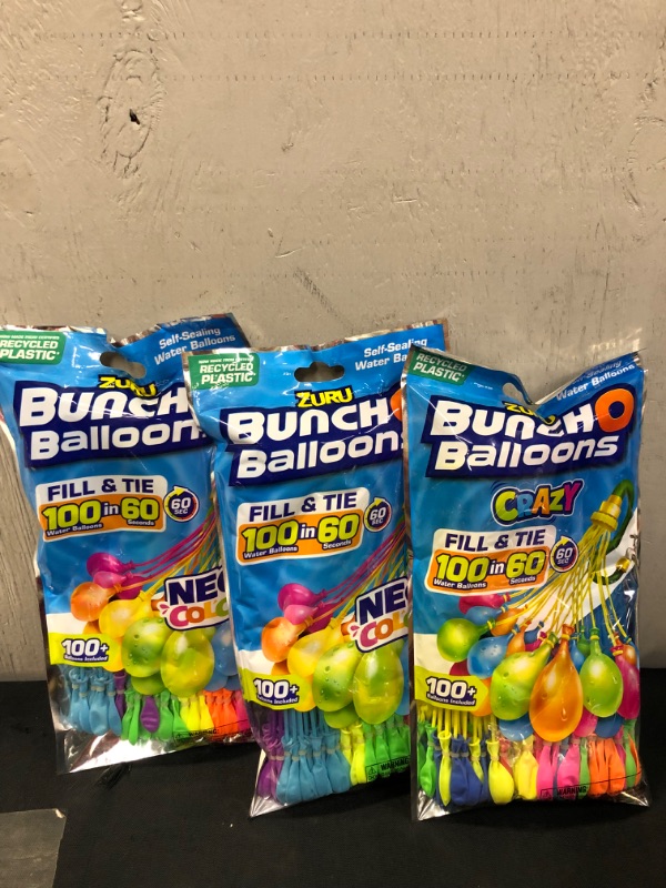 Photo 1 of Bunch O Balloons 3pk Rapid Filling Self Sealing Water Balloons - Crazy Colors by--3pack