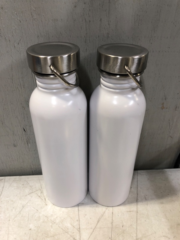 Photo 2 of 24oz Stainless Steel Single Wall Non-Vacuum Chug Water Bottle White - Room Essentials - 2 Count 
