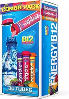 Photo 1 of Zipfizz Healthy Energy Drink Mix, Hydration with B12 and Multi Vitamins, Variety Pack, 30 Count, 0.38 Ounce (Pack of 30) JAN 2024
