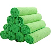Photo 1 of Yeeblee Microfiber Cleaning Cloth - Reusable Microfiber Cleaning Towels - 10pcs 14in.x14in.- Multifunctional Purpose Microfiber Rags (Green)

