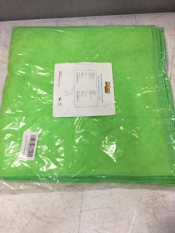Photo 2 of Yeeblee Microfiber Cleaning Cloth - Reusable Microfiber Cleaning Towels - 10pcs 14in.x14in.- Multifunctional Purpose Microfiber Rags (Green)
