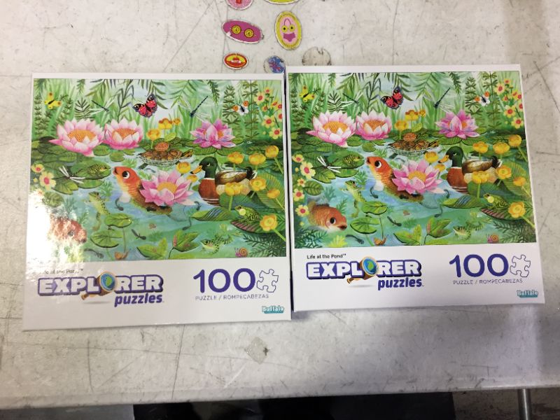 Photo 2 of Buffalo Games 100-Piece Explorer Series Life at the Pond Jigsaw Puzzle 2PCS
