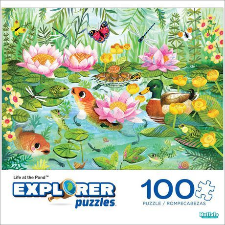 Photo 1 of Buffalo Games 100-Piece Explorer Series Life at the Pond Jigsaw Puzzle 2PCS
