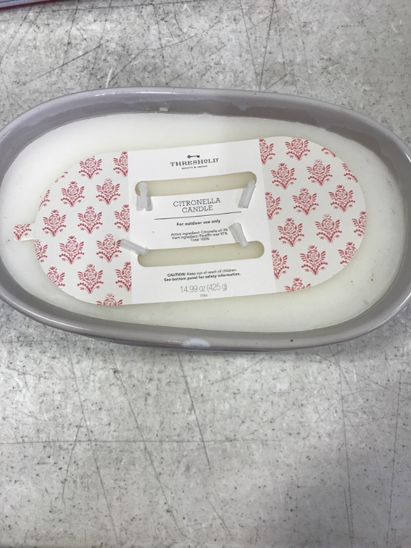 Photo 1 of 15oz Long Ceramic Citronella Candle White - Threshold
