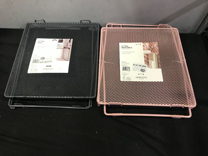 Photo 1 of 12" Mesh Locker Shelf Dusty Rose - U Brands set of 2, pink and grey

