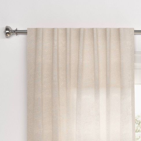 Photo 1 of 1pc Light Filtering Textural Boucle Window Curtain Panel - Threshold™


