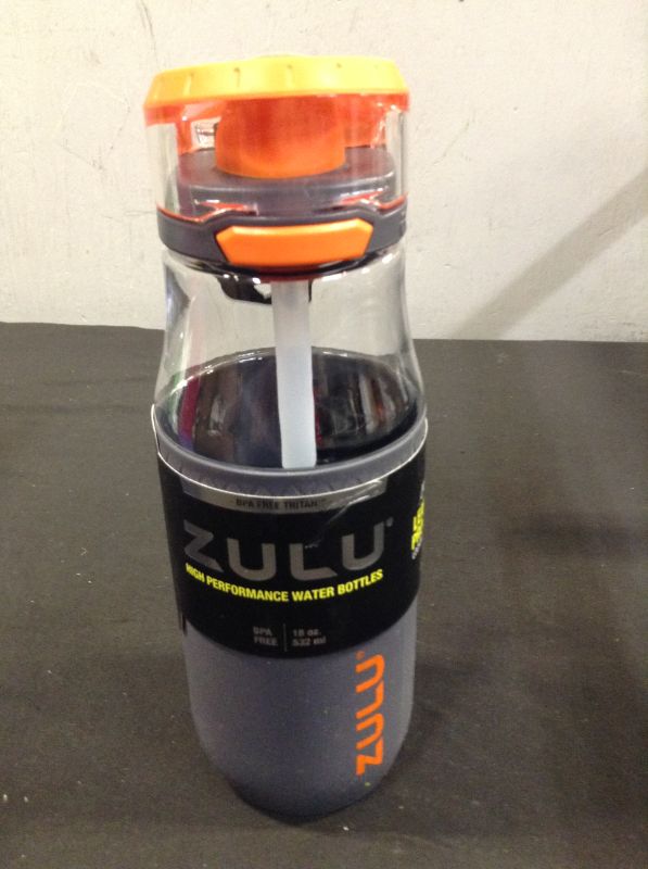 Photo 1 of Zulu 18oz Tag Tritan Water Bottle - Gray/Orange
