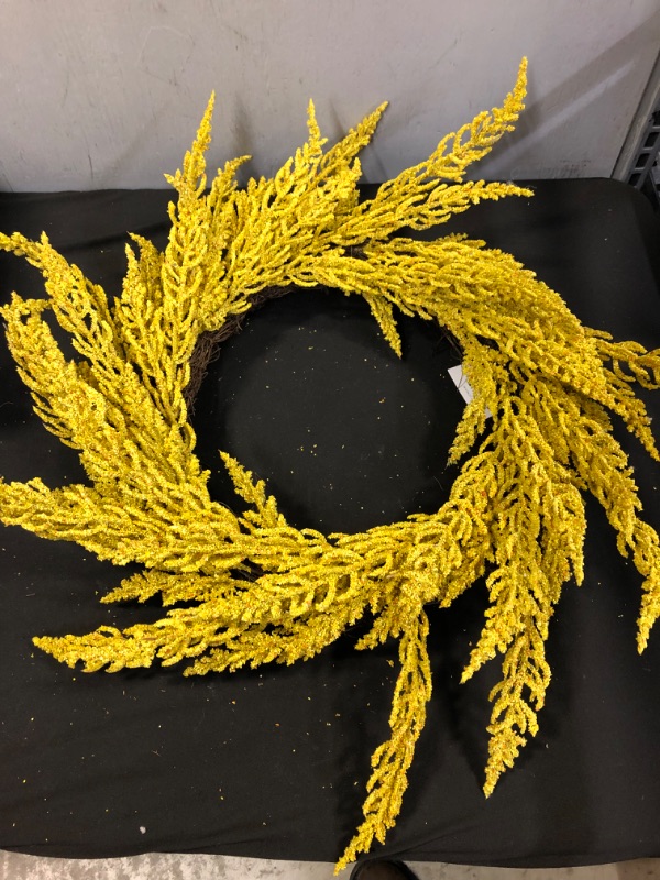 Photo 2 of XL Goldenrod Wreath Yellow - Threshold™

