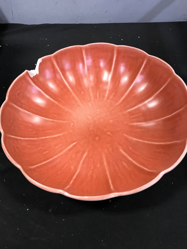 Photo 1 of 101oz Stoneware Scalloped Serving Bowl Orange - Opalhouse™ Designed with Jungalow™
