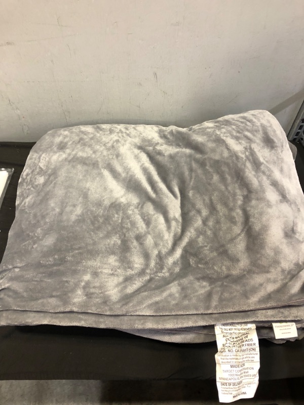 Photo 2 of 55" x 80" Microplush Weighted Blanket with Removable Cover - Threshold™

