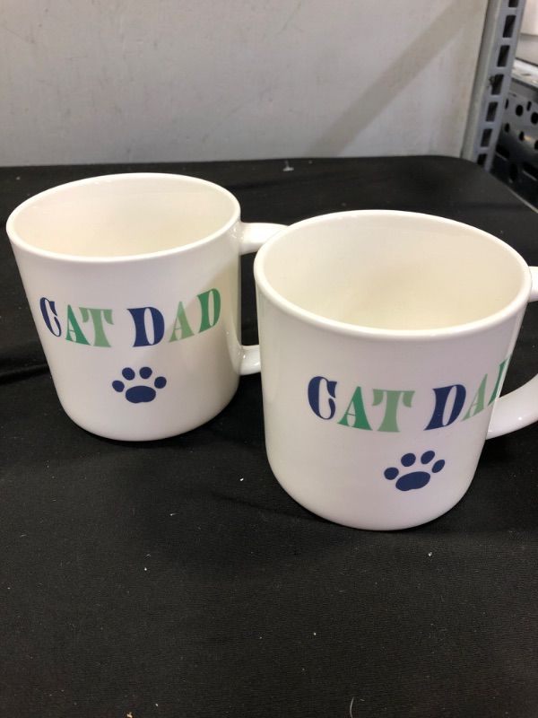 Photo 1 of 16oz Stoneware Cat Dad Mug - Parker Lane----2 PACK 