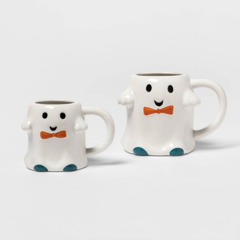 Photo 1 of 2pk Stoneware Figural Ghost and Mini Ghost Mugs - Hyde & EEK! Boutique™

